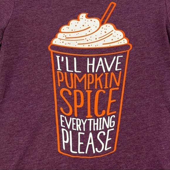 Next Level Pumpkin Spice Purple Graphic Slim Fit Crewneck Tee - Picture 2 of 7